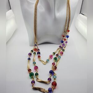 Life's a symphony colorful flowing tiered necklace‎ N0705